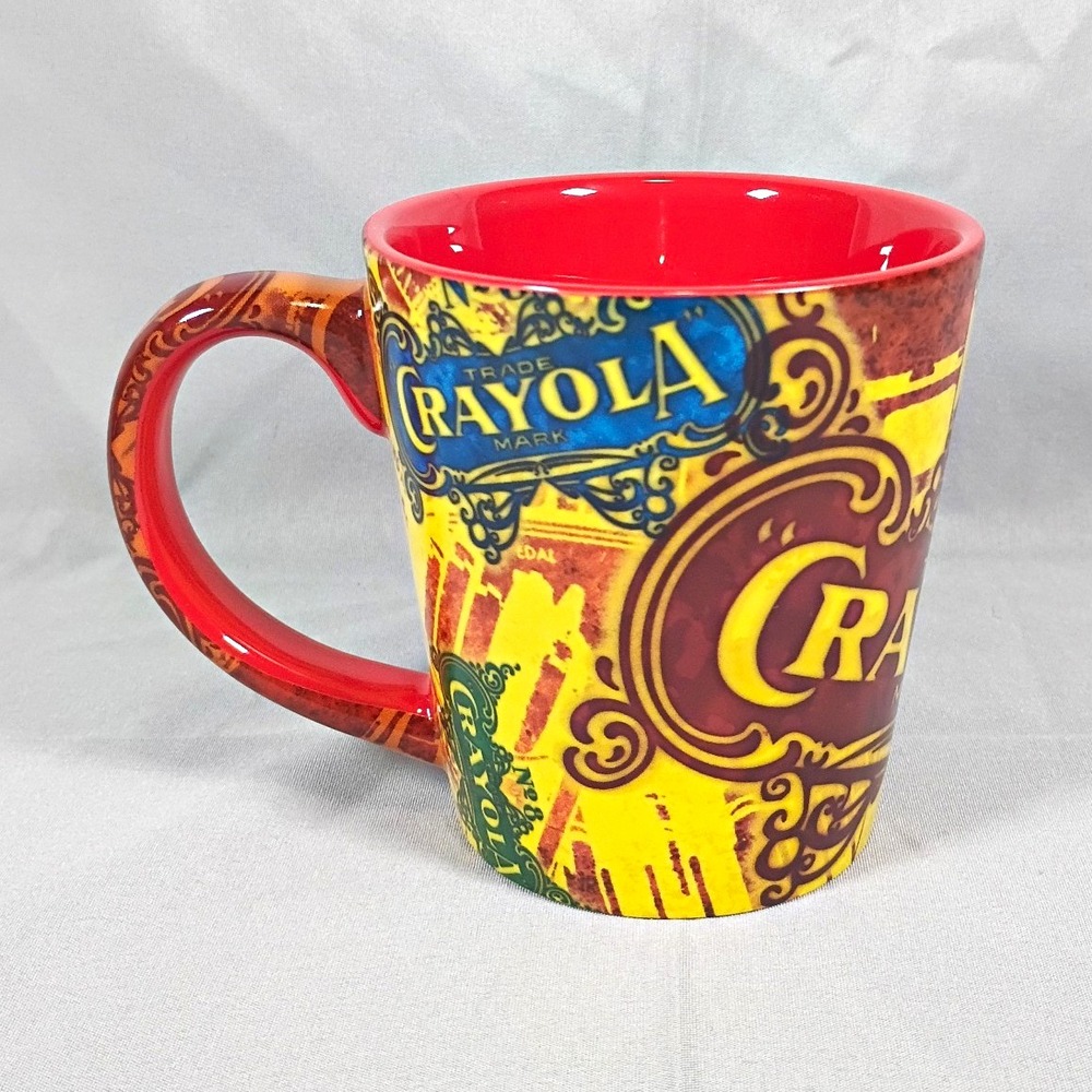 Crayola Experience Coffee Mug Vintage Logo Collage Red Interior Ceramic 2017